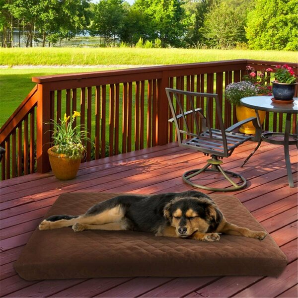 Daretocare 44 x 35 in. Waterproof Memory Foam Pet Bed - Brown DA3236300